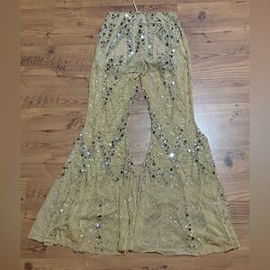 Anthropologie Sequin Flare Pants